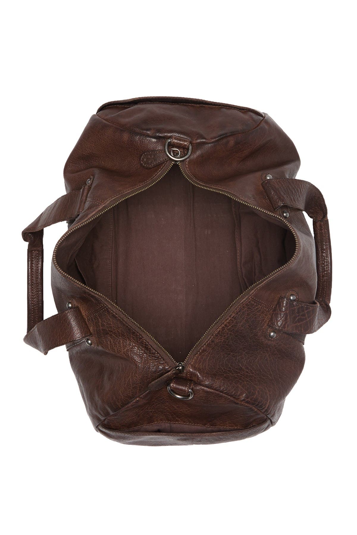 frye washed leather duffle bag