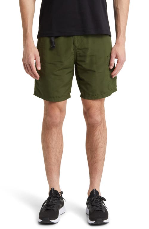 Nylon Trail Shorts in Green Tactical