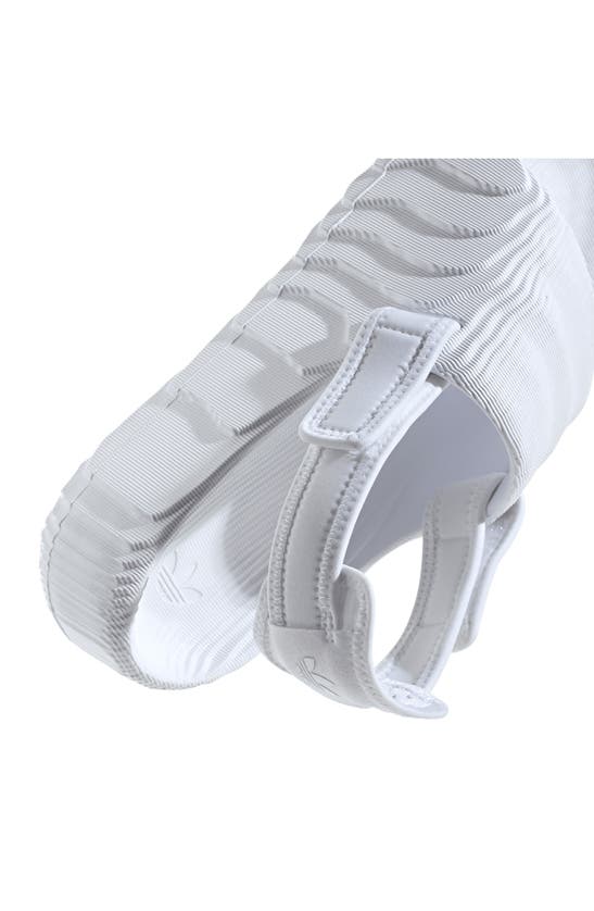 Shop Adidas Originals Adilette 22 Xlg Lifestyle Slingback Sandal In White/ White/ White