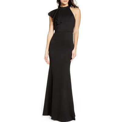 Lulus Margaux One Shoulder Maxi Dress, Black