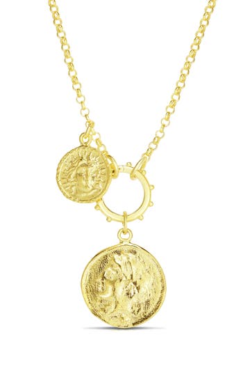 Shop Chloe & Madison Chloe And Madison Coin Pendant Necklace In Gold