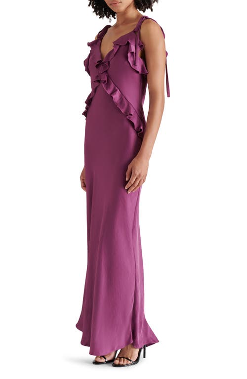 Shop Steve Madden Adaline Ruffle Trim Maxi Dress In Vintage Purple