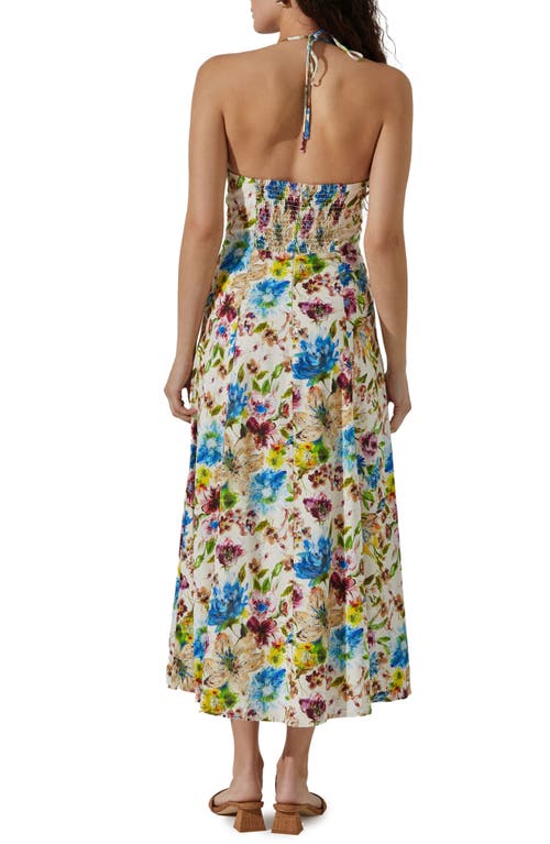 Shop Astr The Label Floral Print Halter Dress In Cream Multi Floral