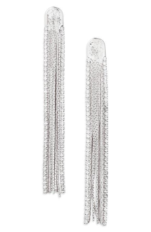NORDSTROM NORDSTROM MESH FRINGE & CRYSTAL LINEAR EARRINGS