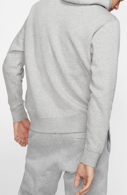 Shop Nike Sportswear Club Fleece Logo Hoodie In Dark Grey Heather/white