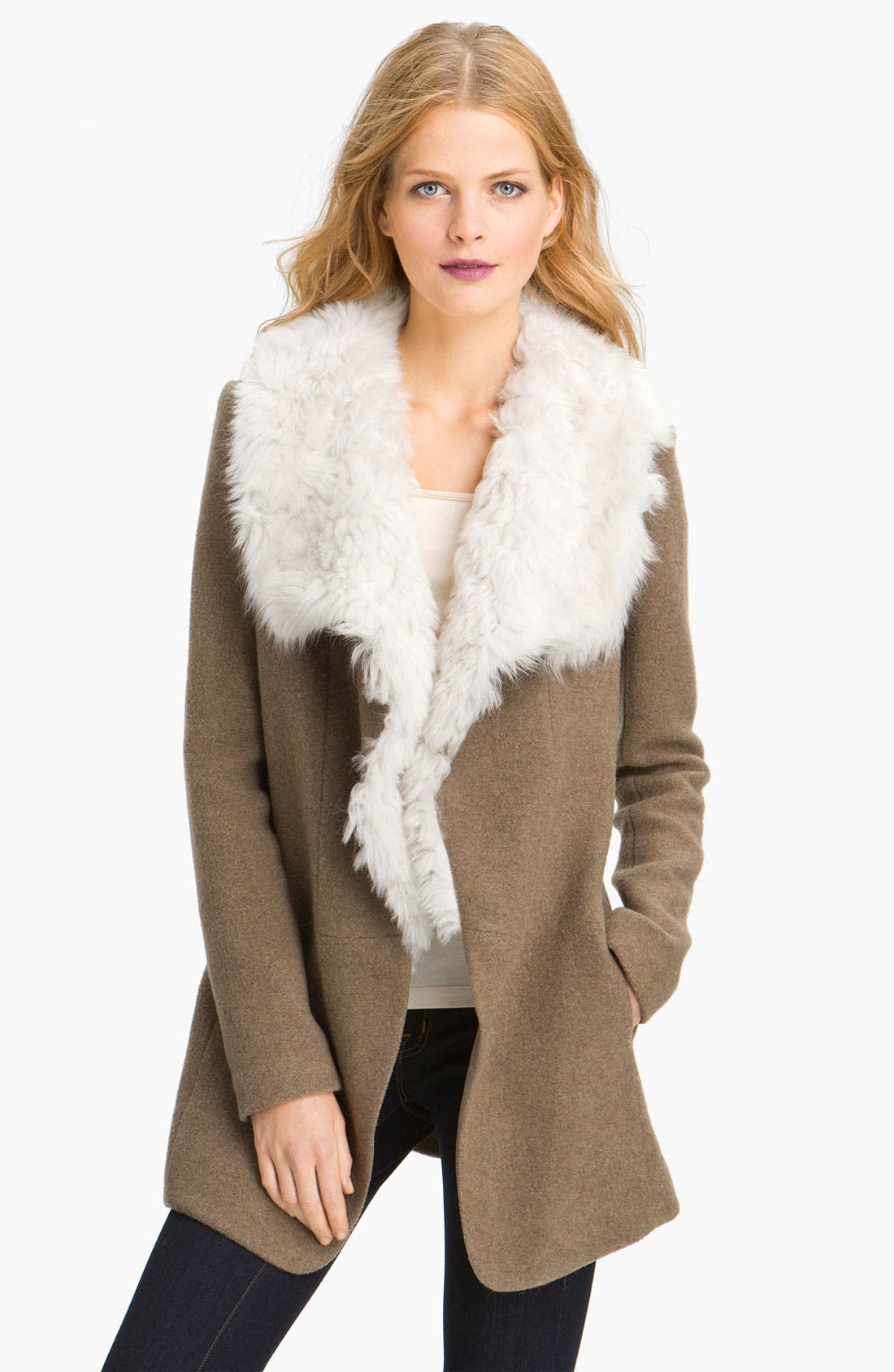 Theory 'Troyda' Genuine Lamb Shearling Collar Jacket Nordstrom