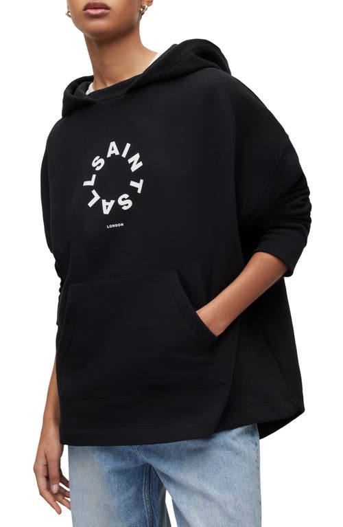 AllSaints Etienne Tierra Oversize Graphic Hoodie in Black