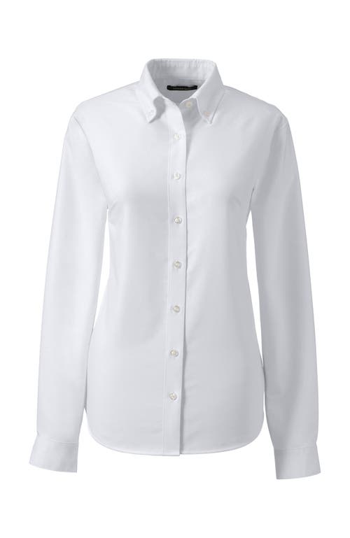 Lands' End Tall Long Sleeve Oxford Dress Shirt In White