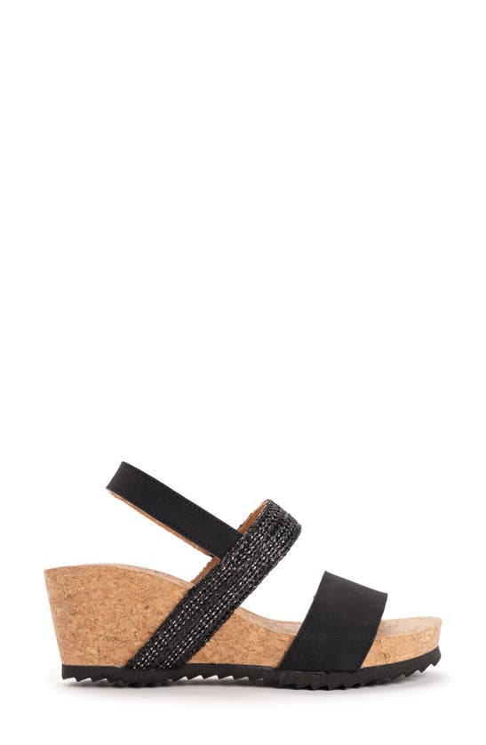Shop Muk Luks Wendy Platform Wedge Sandal In Black
