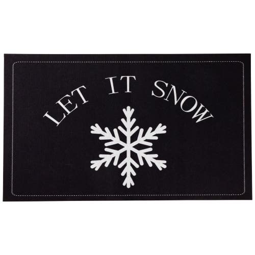 Northlight Let It Snow Christmas Doormat 29" X 17" In Black