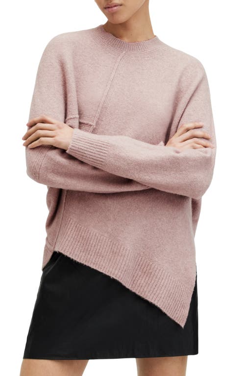 AllSaints Lock Asymmetric Hem Crewneck Sweater at Nordstrom,