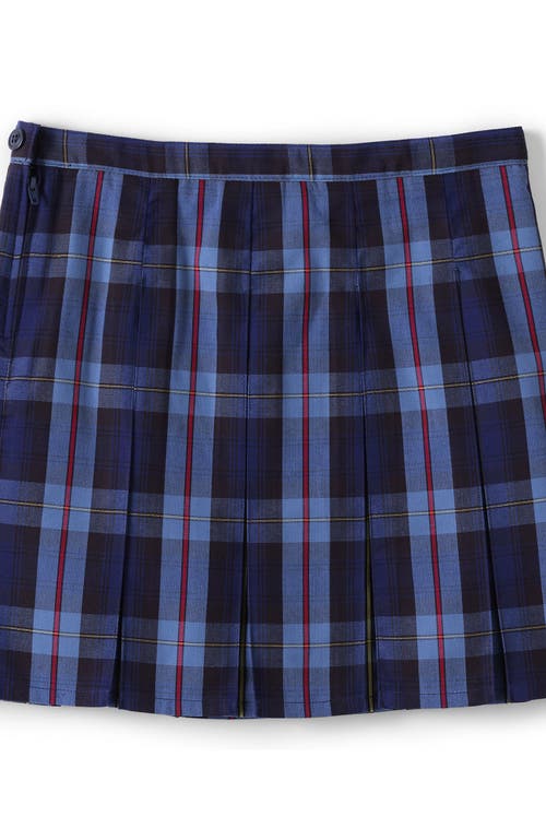 LANDS' END LANDS' END SCHOOL UNIFORM GIRLS PLAID BOX PLEAT SKIRT TOP OF THE KNEE