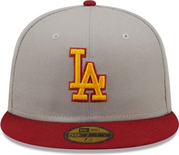 Men's New Era Gray/Orange Los Angeles Dodgers 2020 World Series Cooperstown Collection Undervisor 59FIFTY Fitted Hat