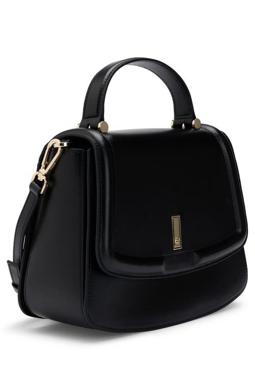 Shop Hugo Ariell Leather Top Handle Bag In Black