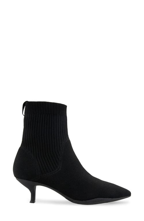 Aerosoles Lanita Pointed Toe Kitten Heel Bootie In Black Knit