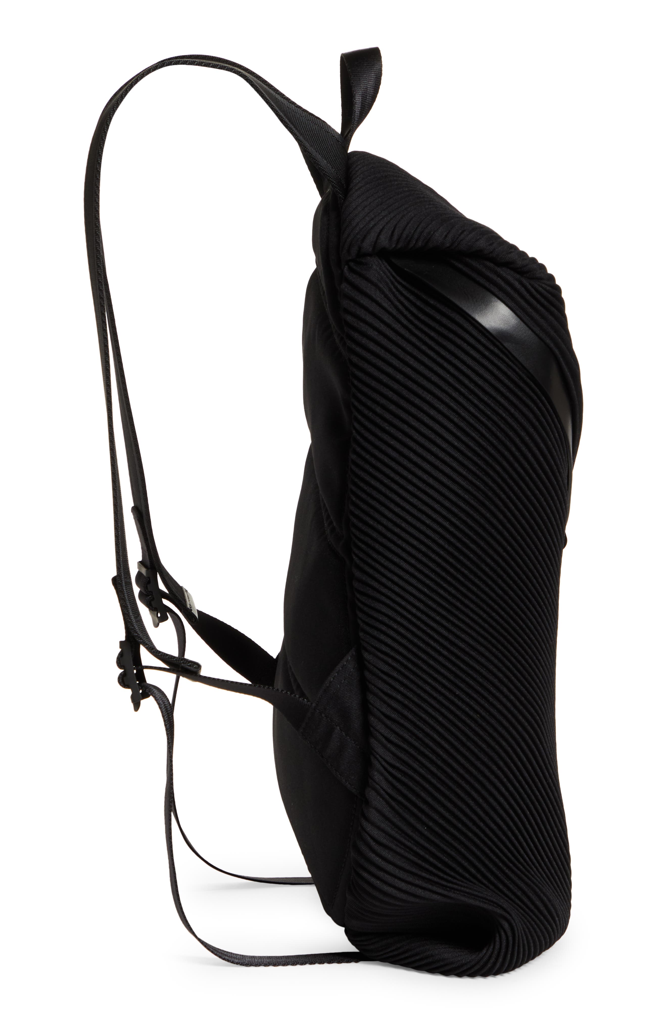 Pleats Please Issey Miyake Bias Pleated Backpack in Black | Smart