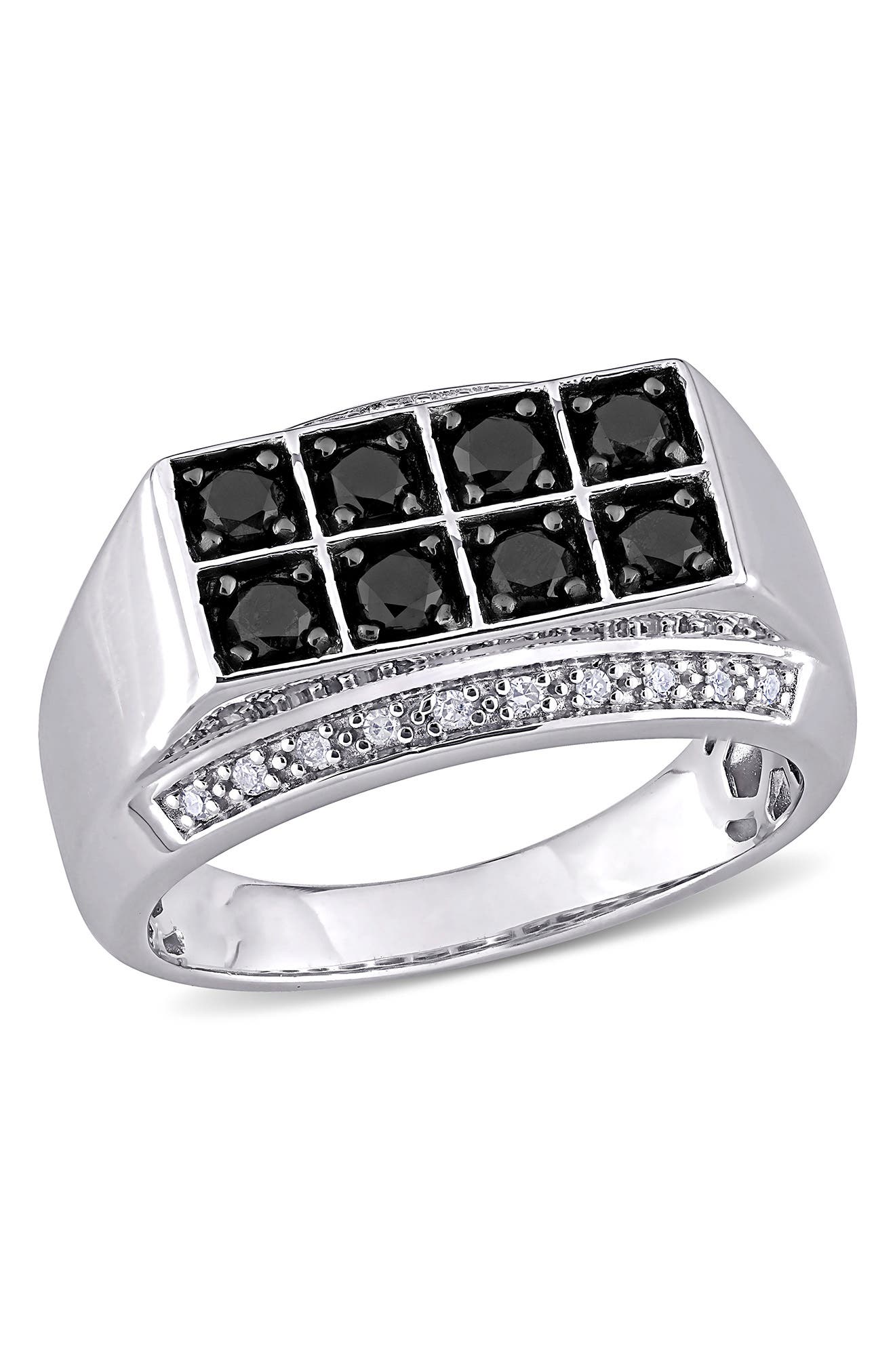 在庫高評価 デルマー メンズ リング アクセサリー Sterling Silver Floating Diamond Signet Ring  0.10 ctw WHITE：ReVida 店