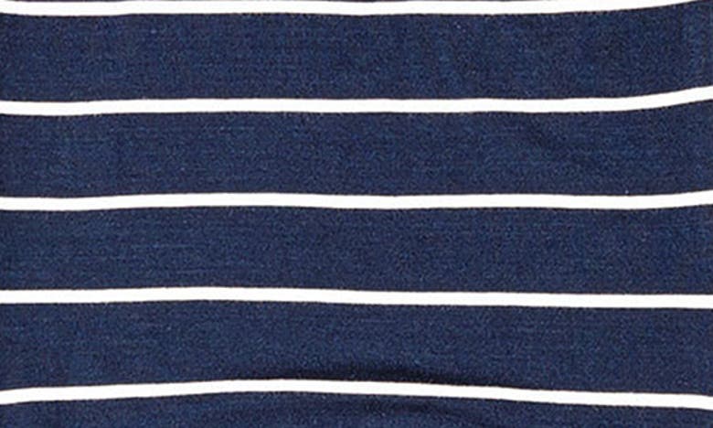 Baby Grey By Everly Grey Stripe Gown & Hat Set In Navy
