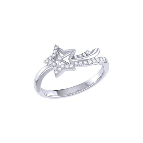 Shop Luvmyjewelry Shooting Star Sparkle Sterling Silver Diamond Ring