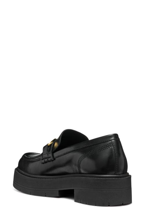 Shop Geox Spherica Platform Bit Loafer In Black Oxford