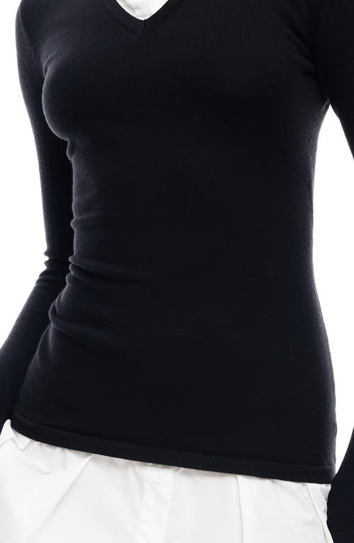 Lioness Femme Poplin Contrast Long Sleeve Minidress In Onyx