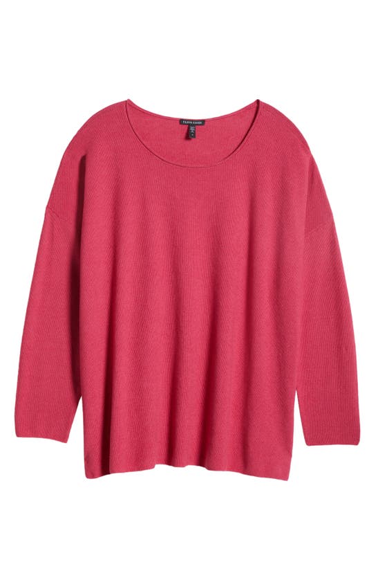 Shop Eileen Fisher Boxy Organic Linen & Organic Cotton Sweater In Geranium