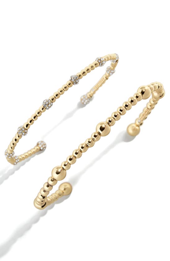 Shop Baublebar Set Of 2 Studded Cuff Bracelets In Gold