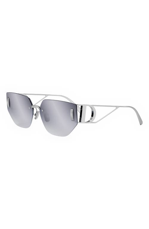 Shop Dior 30montaigne B3u 65mm Gradient Oversize Butterfly Sunglasses In Shiny Palladium/smoke Mirror