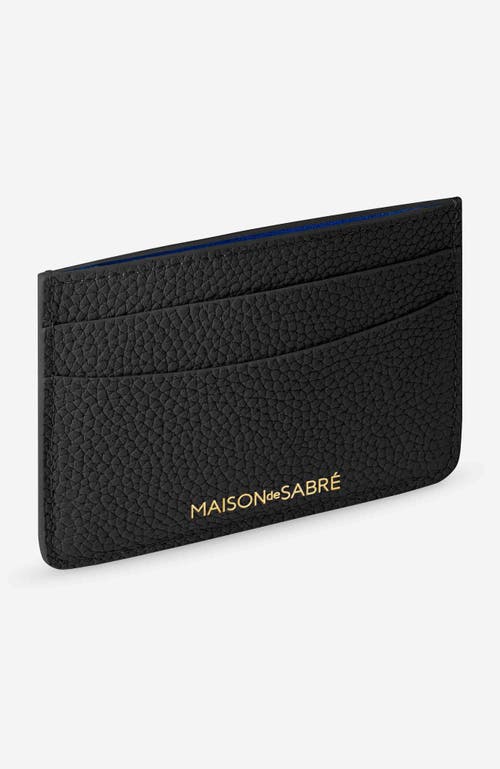Maison De Sabre Maison De Sabré Leather Card Holder In Black Caviar