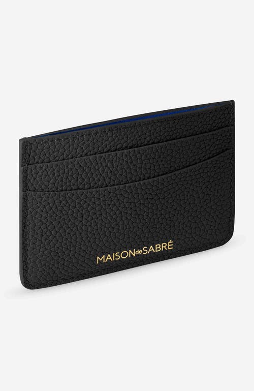 Shop Maison De Sabre Maison De Sabré Leather Card Holder In Black Caviar