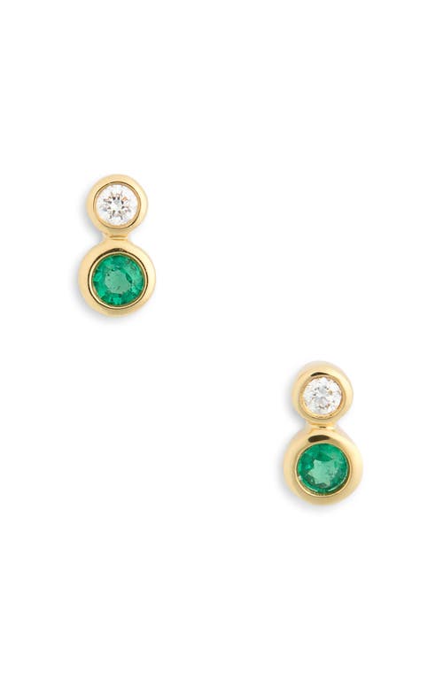 Bony Levy El Mar Stud Earrings In 18k Yellow Gold - Emerald