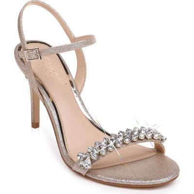 Jewel Badgley Mischka Stefanie Embellished Sandal- Metallic