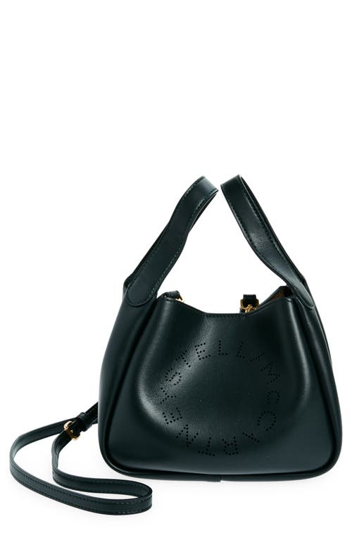 Shop Stella Mccartney Logo Faux Leather Top Handle Bag In Pine