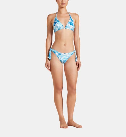 Shop Vilebrequin Tahiti Flowersm Side Tie Bikini Bottom In Blanc