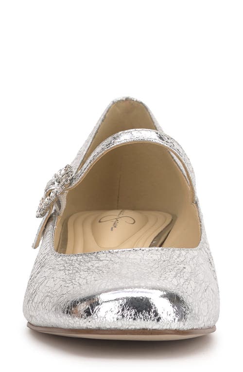 Jessica Simpson Women's Treen Block-heel Mary Jane Pumps In Silver