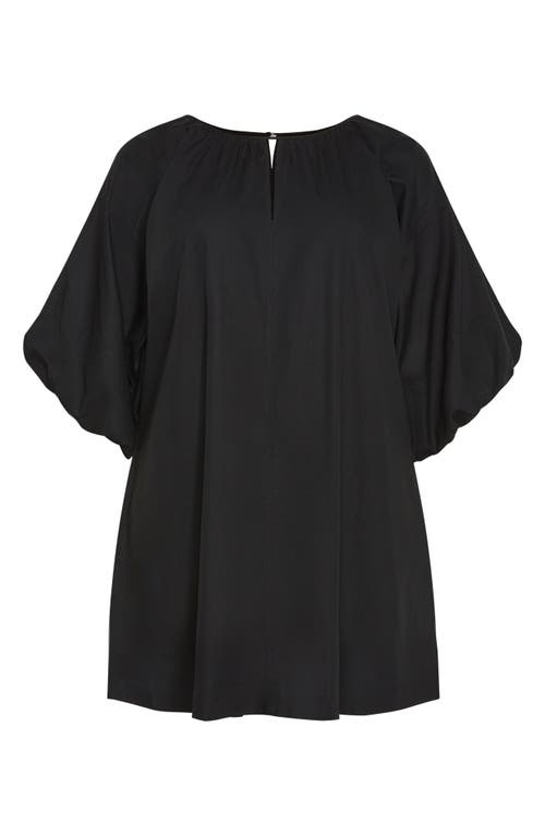 City Chic Jamie Puff Sleeve Minidress In Black