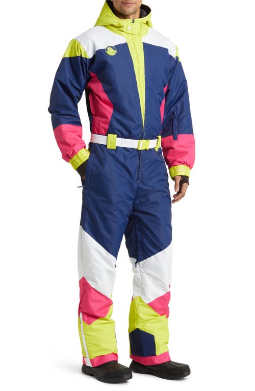 Neon Knockout Waterproof Snowsuit in Navy