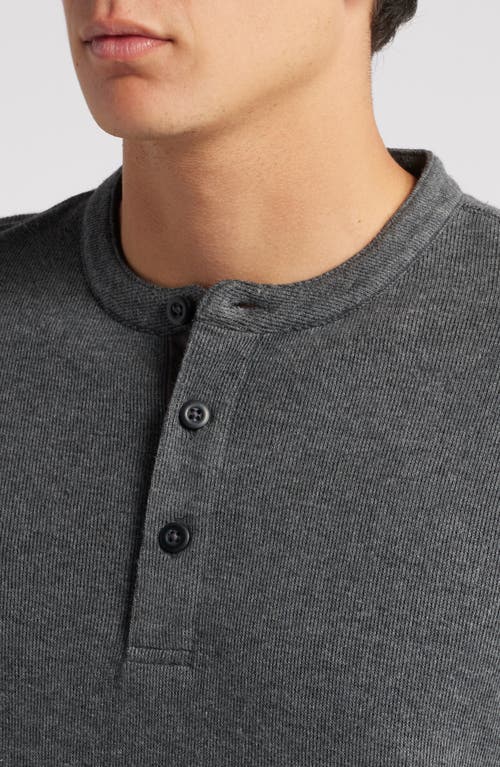 Shop Treasure & Bond Double Knit Henley In Grey Dark Heather