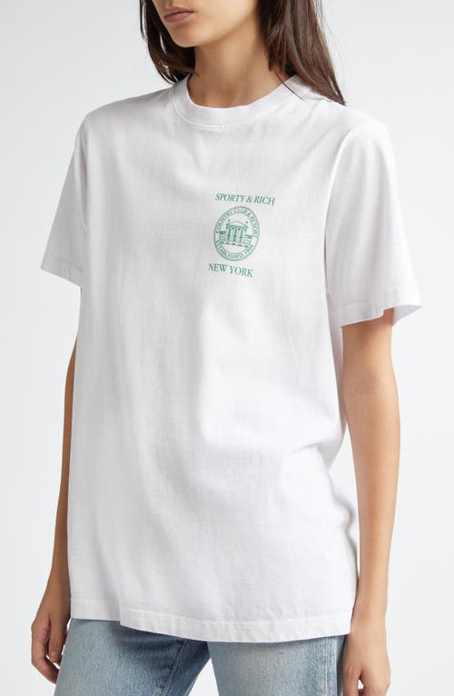 Shop Sporty And Rich Sporty & Rich Ny Resort Cotton Graphic T-shirt In White