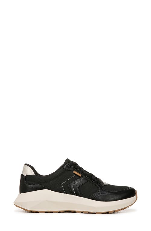 Shop Dr. Scholl's Hannah Retro Sneaker In Black Faux Leather