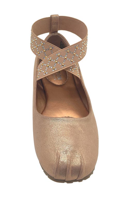 Reaction Kenneth Cole Elizabeth Elastic Strap Ballet Flat In Fawn Micro