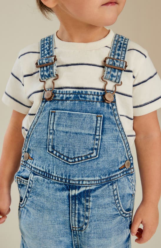 Shop Next Kids' Nonstretch Cotton Denim Shortalls In Blue