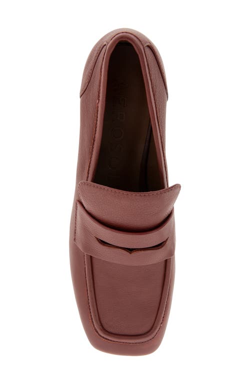 Shop Aerosoles Cavour Platform Penny Loafer Pump In Clay Leather