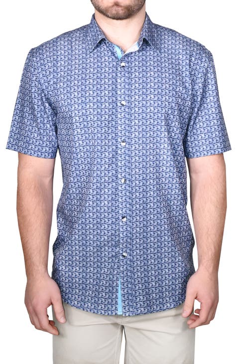 Dolphin Print Short Sleeve Shirt