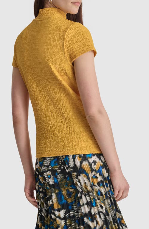 Shop Dkny Pucker Knit Top In Goldenrod