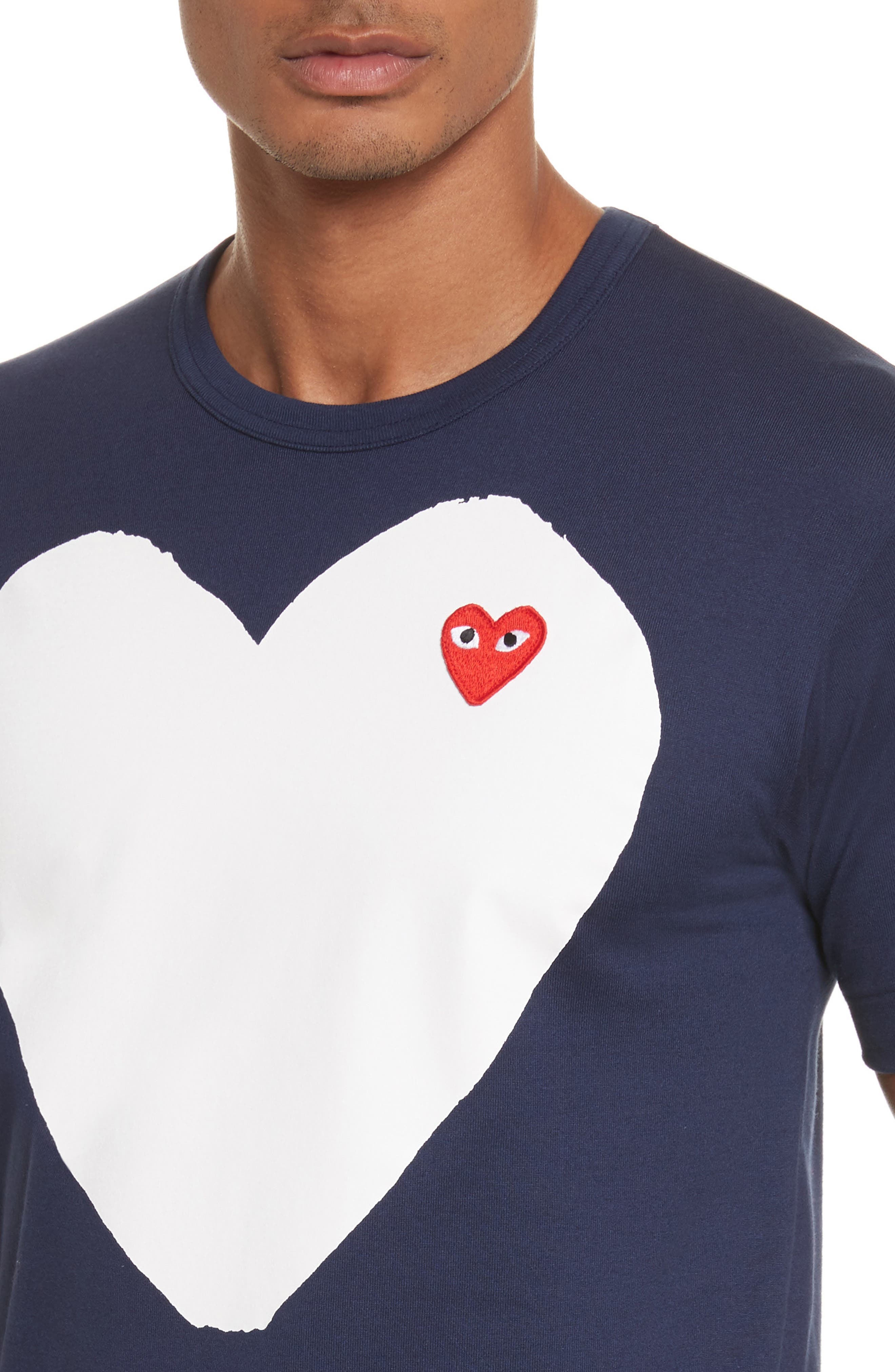 comme de garcons navy t shirt