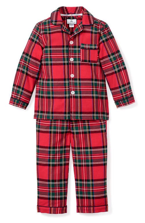 Shop Petite Plume Kids' Imperial Tartan Plaid Flannel Two Piece Pajamas In Red