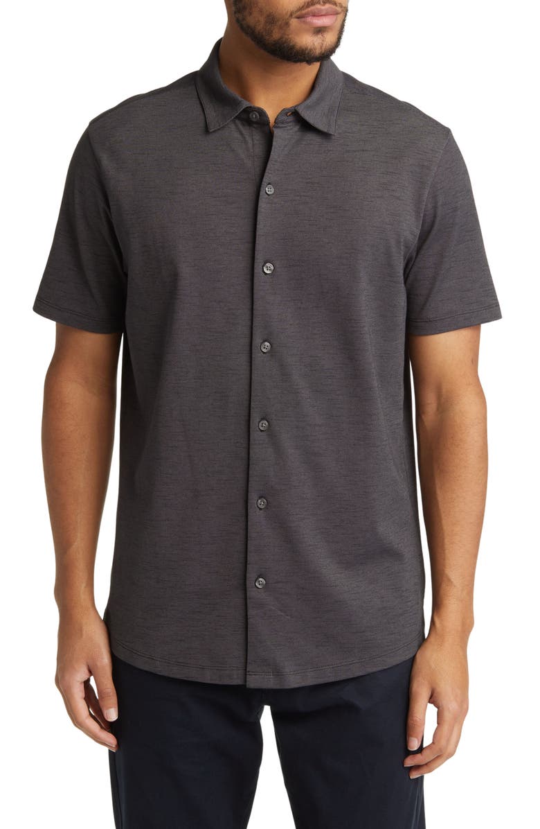 Robert Barakett Whitner Knit Short Sleeve Button-Up Shirt | Nordstrom