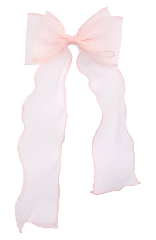 Low Organza Bow Clip in Pale Pink