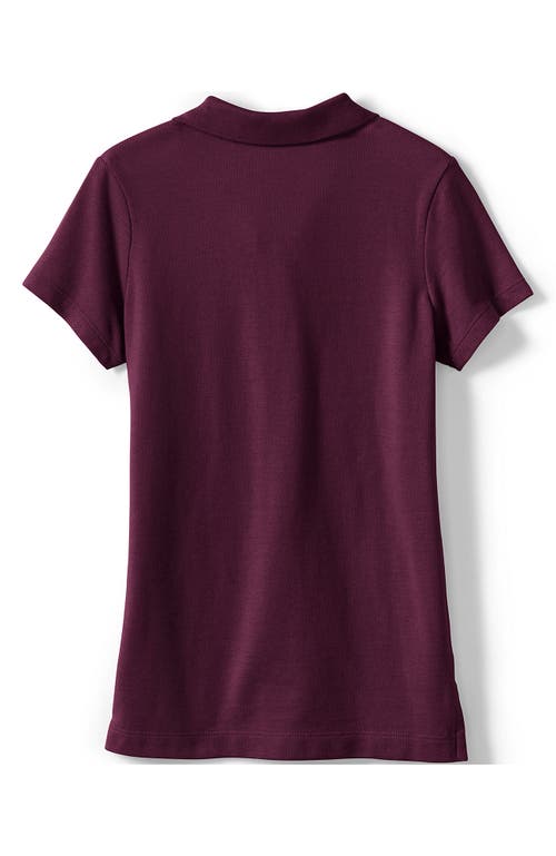 Shop Lands' End School Uniform Girls Short Sleeve Feminine Fit Mesh Polo Shirt In Burgundy